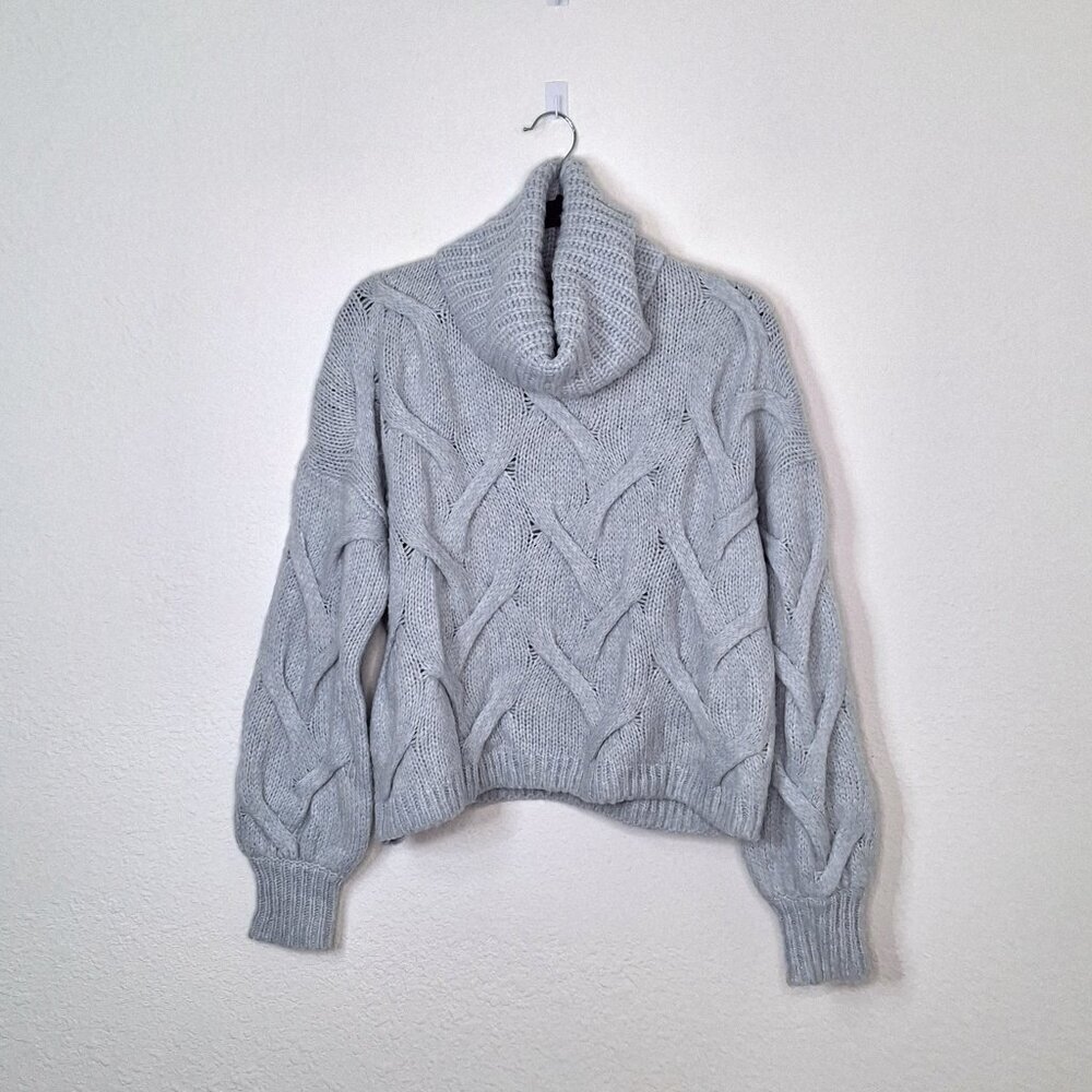 Madewell Sweater Cable Turtleneck Sz S Crop Chunky Preppy Boho Somervell